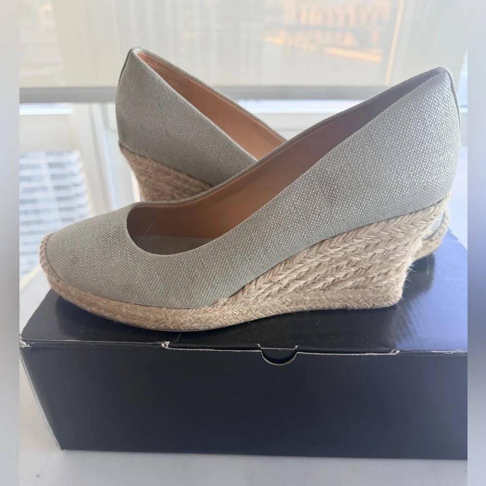 J. Crew Canvas Espadrille Wedges in Gray Size 8.5